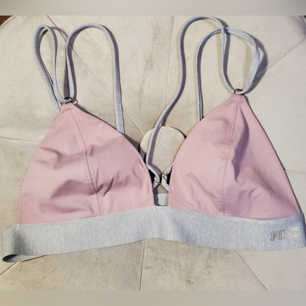 PINK Victoria’s Secret Gray & Pink Bonded Bralette